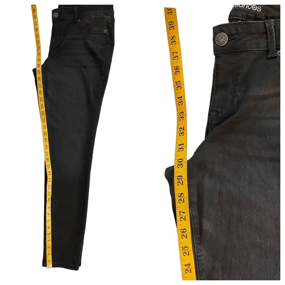 Maurices Womens Jeans Sz L-Short Black Stretch Jegging 30